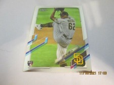 LUIS PATINO 2021 TOPPS CHROME ROOKIE CARD #196. rookie card picture