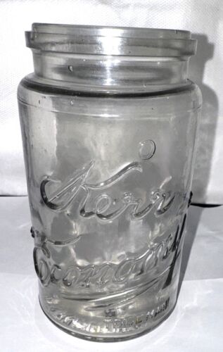 Antikes Kerr Economy Klarglas QUART Einmachglas 1915-25 OHNE DECKEL