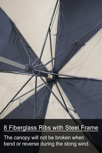 KUD 58 inch Arc Canopy Folding Golf Umbrella with oversize coverage - Picture 6 of 20