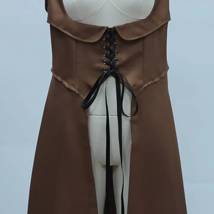 Womens Renaissance Costume Underbust Pirate Peasant High Low Dress Victorian - Image 3 of 4