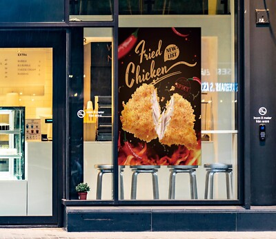 Autocollant Mural 3D Poulet Frit Chili M2565 – Papier Peint Tatouage Mural Déco, Vinyle