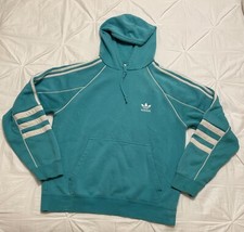 ADIDAS hoodie sweatshirt turquoise blue sz M womens