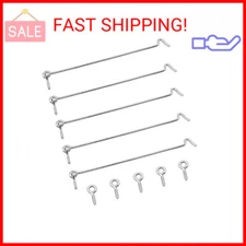 Waziaqoc 12 Inch Hook and Eye Latch (5PCS), Heavy Duty Iron Barn Door Lock Priva