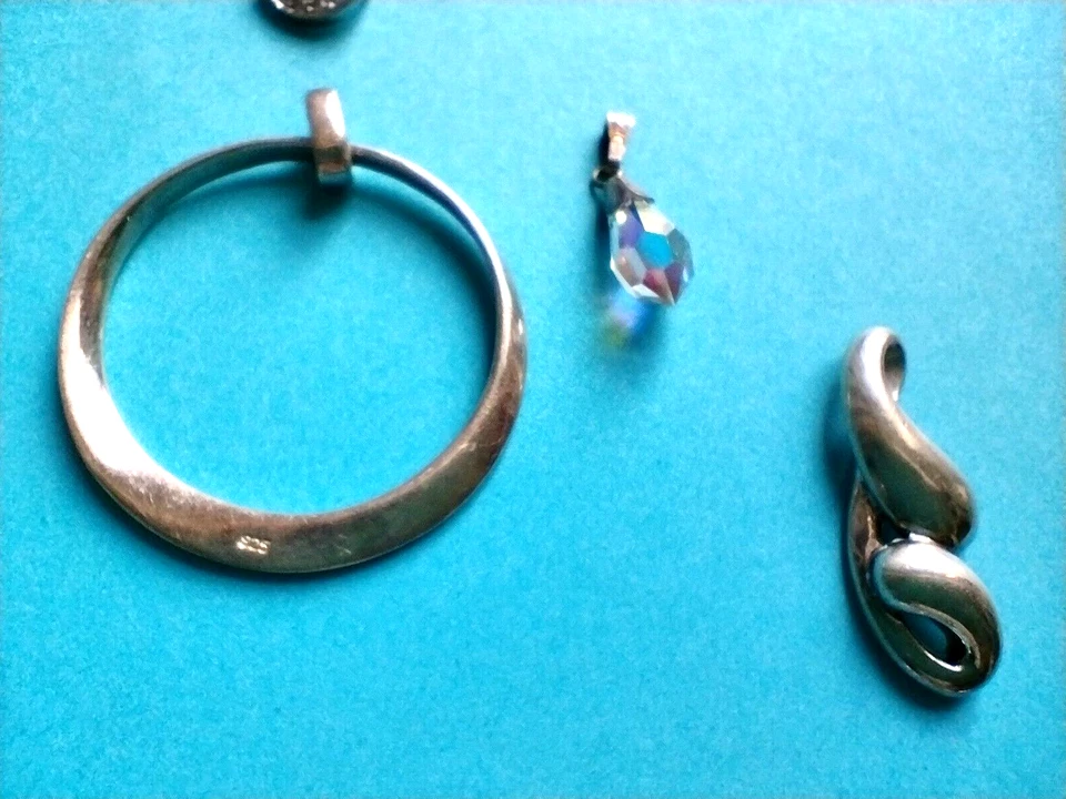 15x Vintage + Modern STERLING SILVER PENDANT Cubic Zirconia, Crystal Xmas Gifts - Image 4 of 4