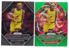 2021 Panini Prizm WNBA Erica Wheeler Lot (2) Fireworks Green Prizm & Base Sparks