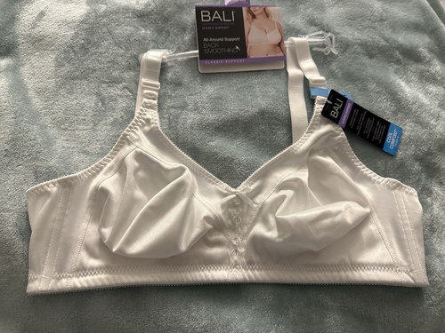 Neu Bali Double Support Rückenglättender BH ohne Bügel weiß Größe 40C