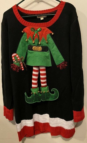 Ugly Christmas Sweater Black and Red 