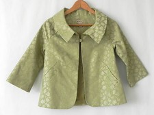 Anthropologie Elevenses Semi-cropped Jacket Brocade One Button 3/4 Sleeve Size 6