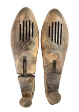 Vintage Antique Pair of Steigerwalt  Wooden Shoe Stretchers Tree labeled 8 3