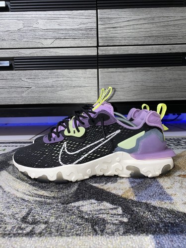 nike react purple and green