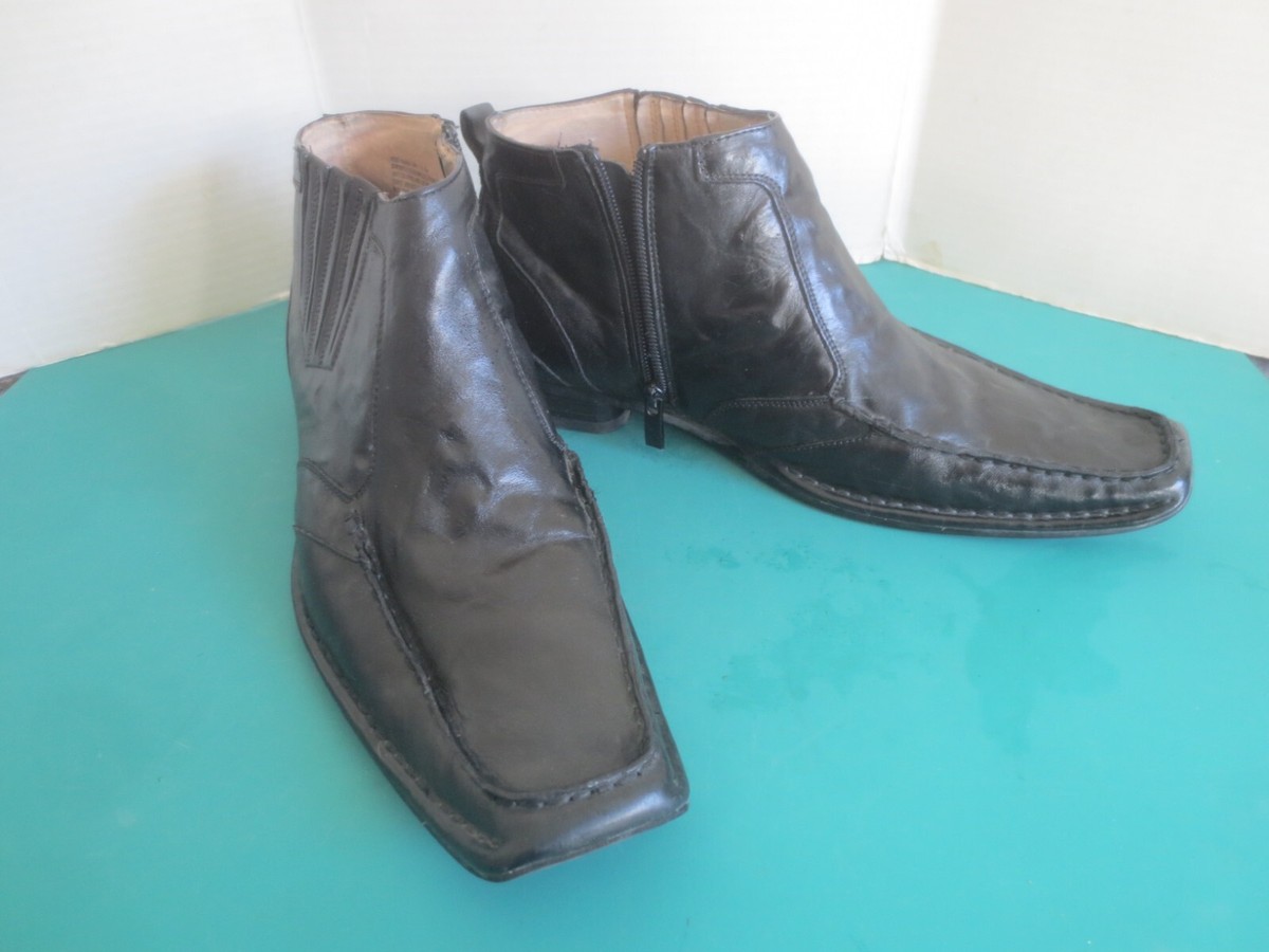 Vintage Black Leather Side-Zip Dress Boots Carlo Pazolini Men main image 3