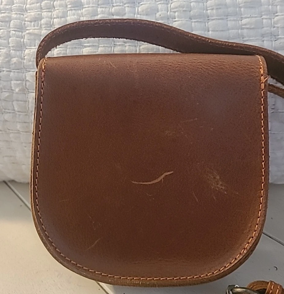 КИМЧИ СИНИЙ КОРИЧНЕВЫЙ 100% КОЖИ СУМКА ЧЕРЕЗ ПЛЕЧО С КОНТРАСТНОЙ СТРОЧКИ - Изображение 3 из 4