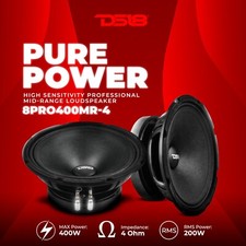 DS18 8" Professional Mid-Range Loudspeaker High Sensitivity 200 Watts Rms 4-Ohm