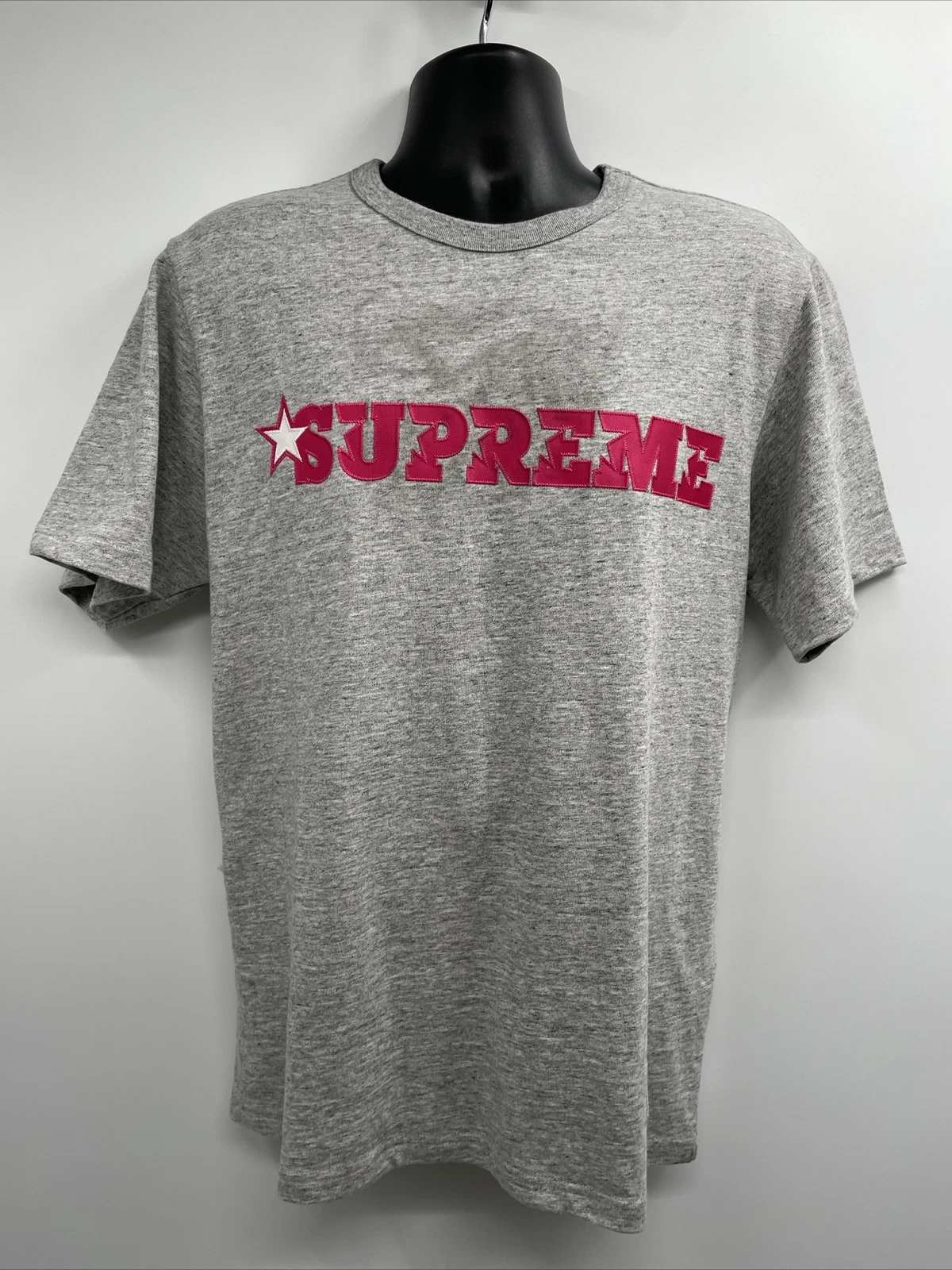 T shirt manches courtes gris bruyère Supreme SS20 ROSE étoile LOGO taille L neuf sans étiquette