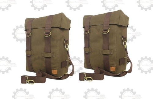 Fit For Royal Enfield "Old Classic 350/500 Dark Olive Military Pannier Mounting" - Picture 3 of 16