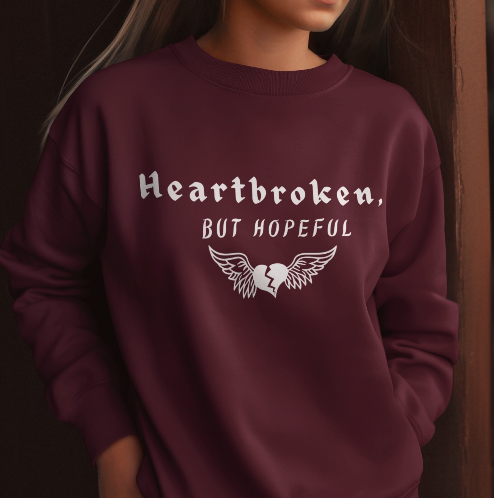Heartbroken Sweatshirt, Sad Emotional Jumper, Unisex Crewneck Pullover, Broken image 5