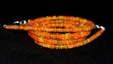 AAA 16"Natural Ethiopian Orange Opal Wello Opal Gemstone Bead Necklace S4085