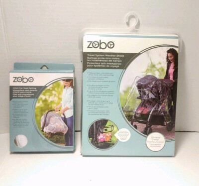Zobo Travel System Stroller Weather Shield and Infant Car Seat  Both New