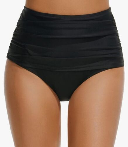 Womens High Waisted Swim Bottom Ruched Bikini Tankini Swimsuit Plus Size 4XL