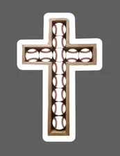 Baseball Cross Sticker Baseballs Game Sports Gift Waterproof NEW