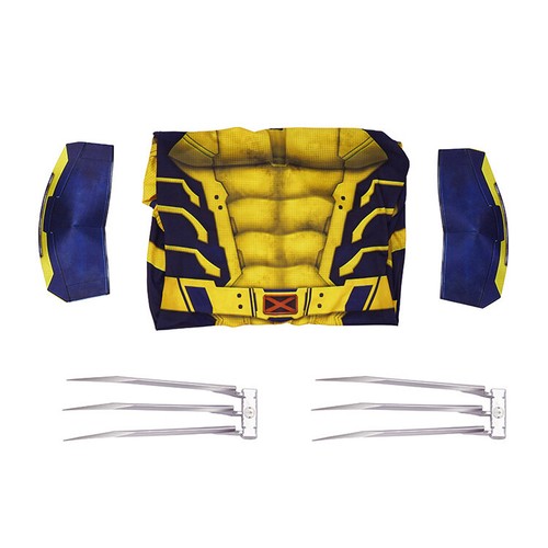 Wolverine Kostüm Overall + ABS Kunststoff Krallen Pfoten Requisiten für Halloween Cosplay - Bild 3 von 24
