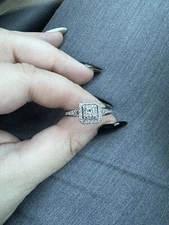 Pre-owned Diamond Princess Cut Engagement Ring From Zales