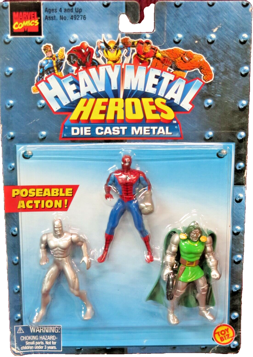 Marvel Heavy Metal Heroes Die Cast Metal Trio Spider-Man Silver
