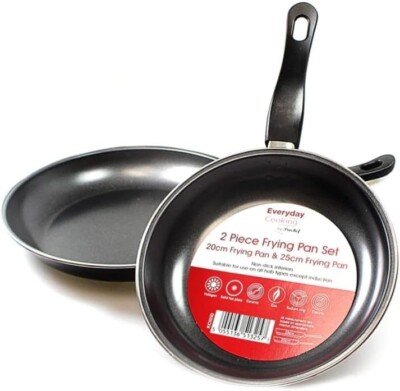 YSAMAX Aluminium Antihaft Bratpfanne, 2 Stück 20 cm und 25 cm für das tägliche Kochen,