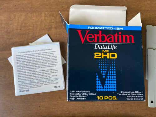 VERBATIM Datalife MF 2HD Micro 3.5 IBM Diskette partial pkg of 7 + Fuji Film - Afbeelding 2 van 7