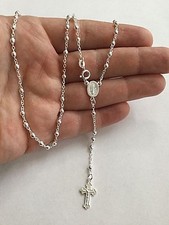 PLATA ESTERLINA 925 ROSARIO ITALIANO 3mm 16” LARGO/ROSARIO PLATA ESTERLINA 925-16”