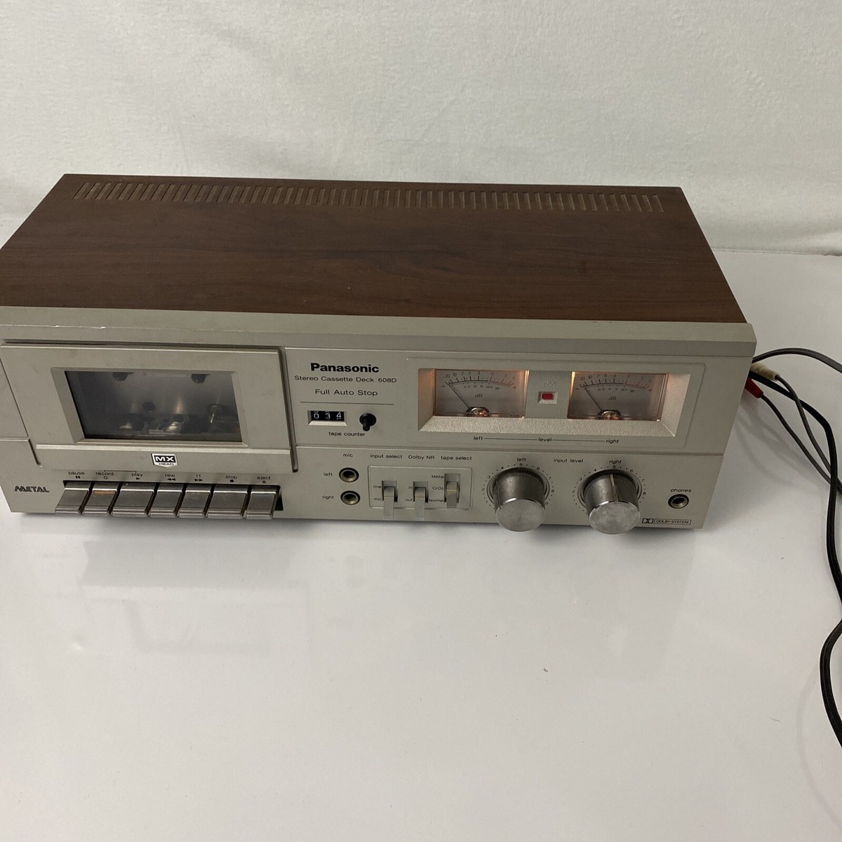 Vintage Panasonic RS-608D Stereo Cassette Tape Deck Player Full