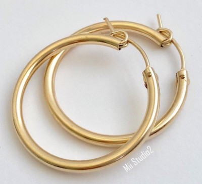 2pcs 14k Gold Filled Eurowire Hoop Earring 2.3x29mm E25g