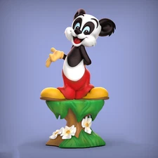 Hand Painted  ANDY PANDA  3d Printed Figure Hand Made Statue 3D printing