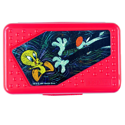 2 Vintage Spacemaker Looney Tunes Pencil Boxes Cases Sylvester