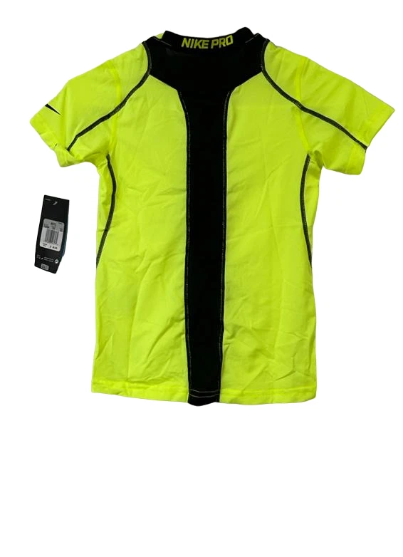 Boy's Nike 'KD Pro Cool' Fitted Compression T-Shirt, Yellow/Black, XS 7 - Image 4 of 4