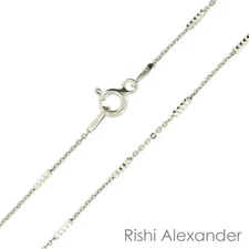 925 Sterling Silver Rhodium Finish Diamond Cut Tube Brite Chain Necklace Italy