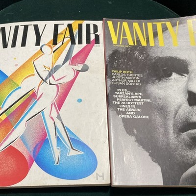 Vintage Vanity Fair Magazines Lot 1980s Philip Roth Abstract Cover