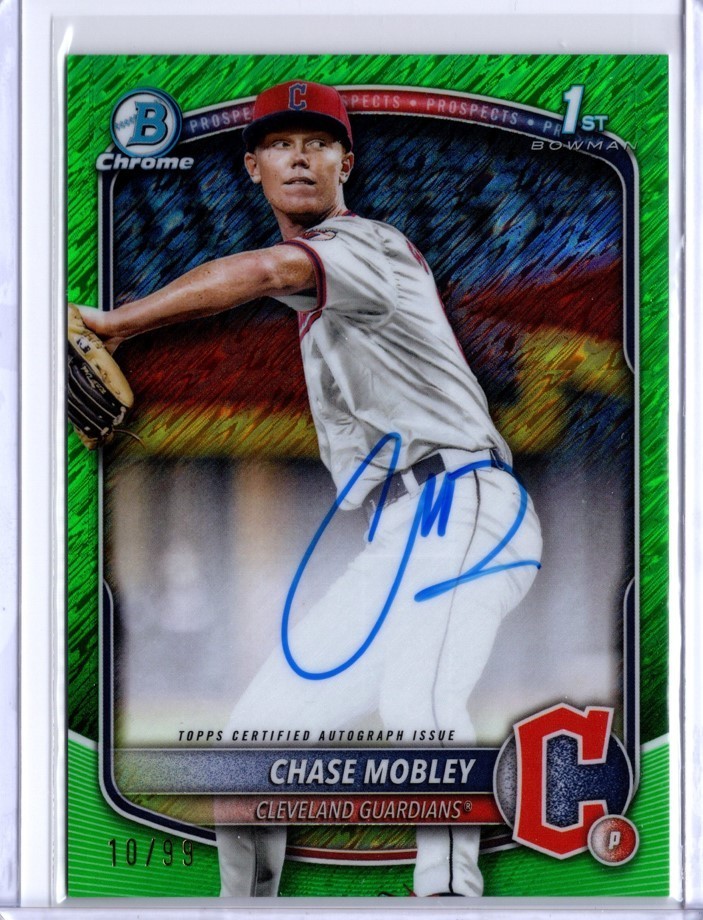 2025 Bowman Chrome Chase Mobley Auto CPA-CMY Green Shimmer Refractor #/99 Guards