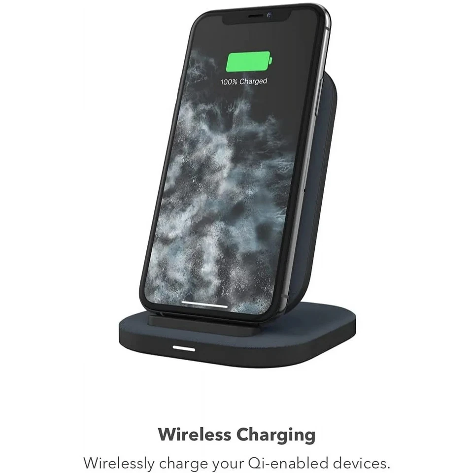 ¡NUEVO! Mophie 15W Qi Soporte de Carga Inalámbrico Rápido Tela, Adaptador + Cable, Negro Foto 4 de 4