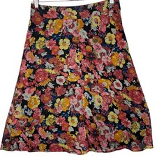 NWT Christopher Banks Floral Midi Skirt Sz 12 Multicolor A-Line Lined Y2K Boho