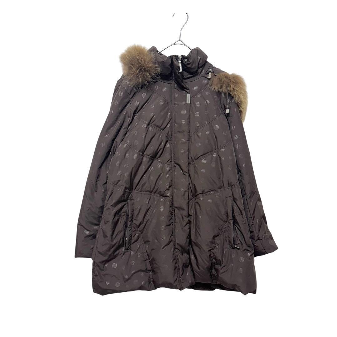 USED BALMAIN DOWN JACKET, POLKA DOT PATTERN, BROW… - image 1