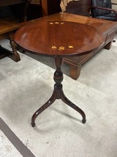 Brights Of Nettlebed Wine Table, Great Condition Mahogany with Handpainted Decor