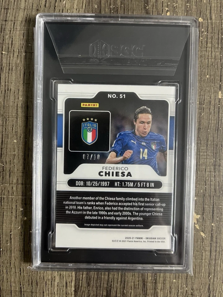 Federico Chiesa Yellow/Gold Obsidian SGC 9.5 7/10 Italy Liverpool  - Image 2 of 2
