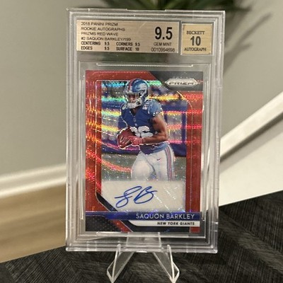 2018 Prizm - RC Autos Saquon Barkley Red Wave Prizm /199 ~ HOF Bound - BGS 9.5