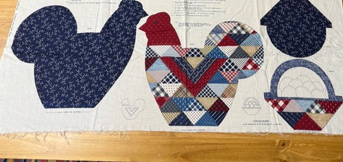 Vintage Fabric Chicken Cut Sew Panel Pillow 1980s - Picture 2 of 9