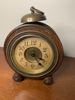 1898 Antique German Alarm desk clock by Gebrüder Junghans Court Gross