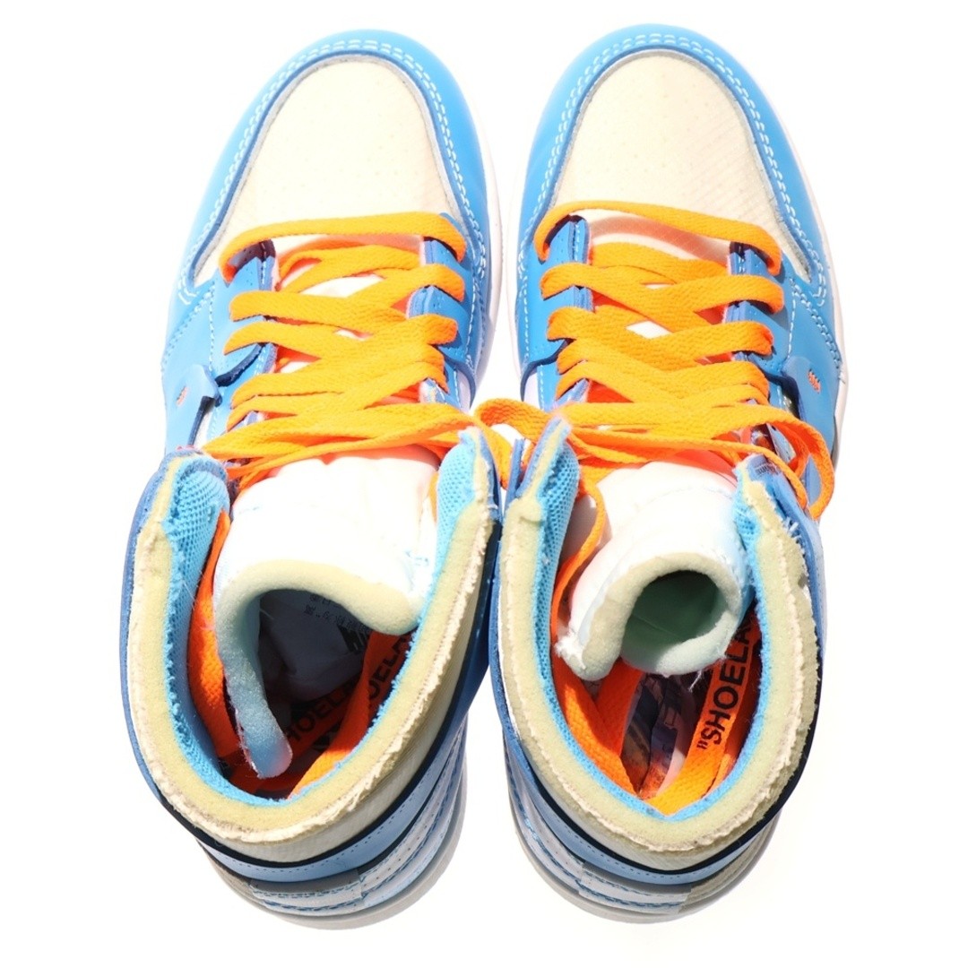 NIKE XOFF-WHITE AIR JORDAN 1 POWDER BLUE UNC AQ0818-148 OFF-WHITE HIGH CUT Used thumbnail 4