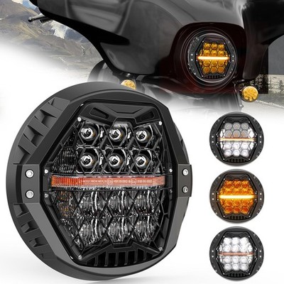 DOT 7 Motorcycle LED Headlight Amber Turn Signal