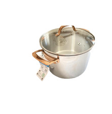 Viking Copper Handle 3-Ply Stainless Steel 8 quart Stock Pot and Glass Lid - NWT