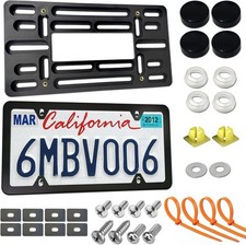 License Plate Mounting Kit - Bumper License Plate Black aluminum frame